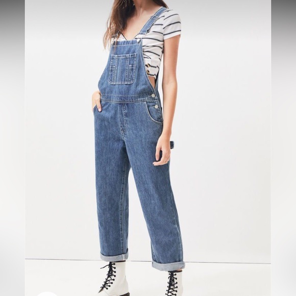 Denim - Vintage Y2K Cropped Denim Carpenter Overalls Size S